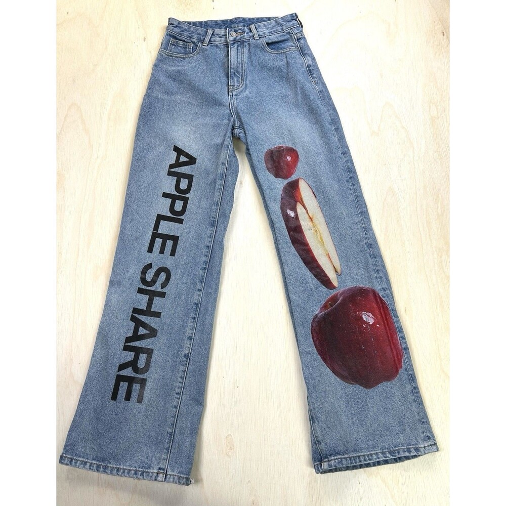 Women’s Wide Leg Jeans With Apples See Photos For Measurements